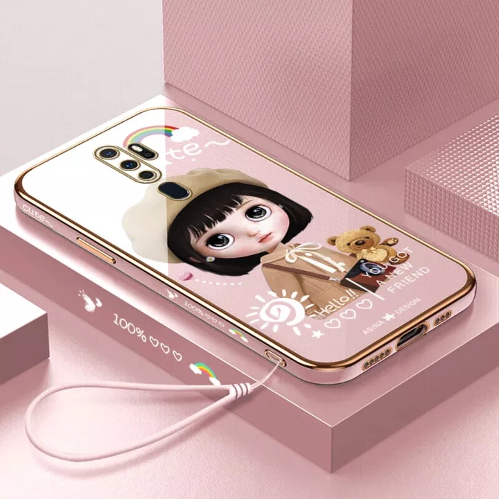 Ốp Điện Thoại Hình Cô Gái Beret Cho OPPO F11 A7 A5S A12 A9 2020 A5 2020 A31 2020 A39 A75 2020 F1S A59 A72 A55 A91