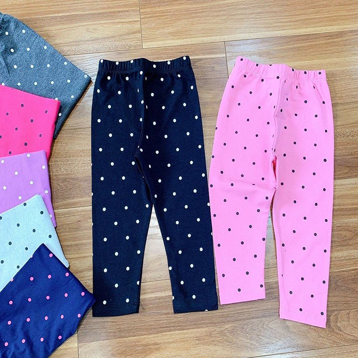 [ Xả Hàng ] Quần Dài Bé Gái, Quần Legging Họa Tiết Chấm Bi Nhiều Màu Sắc Dễ Thương Dành Cho Bé Gái Từ 8-23kg KIDS21036