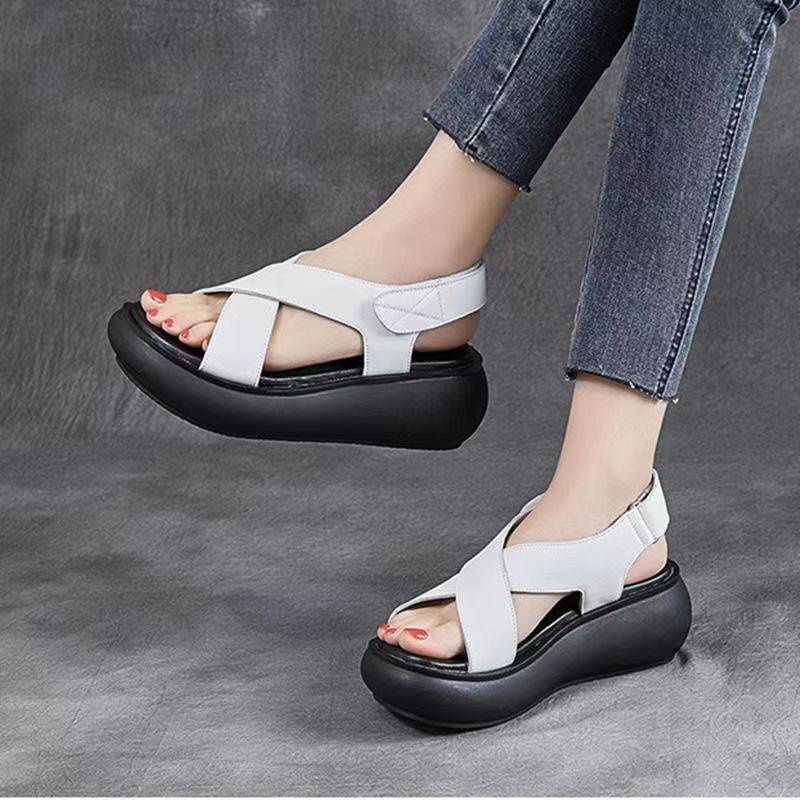 Giày Sandal Phong Cách La Mã Đế Dày Phẳng Mùa Hè Dễ Phối Đồ Mới
