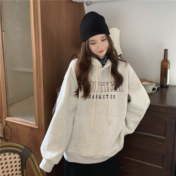 Áo Hoodie Tay Dài Rộng In Hình Thời Trang Dành Cho Nữ