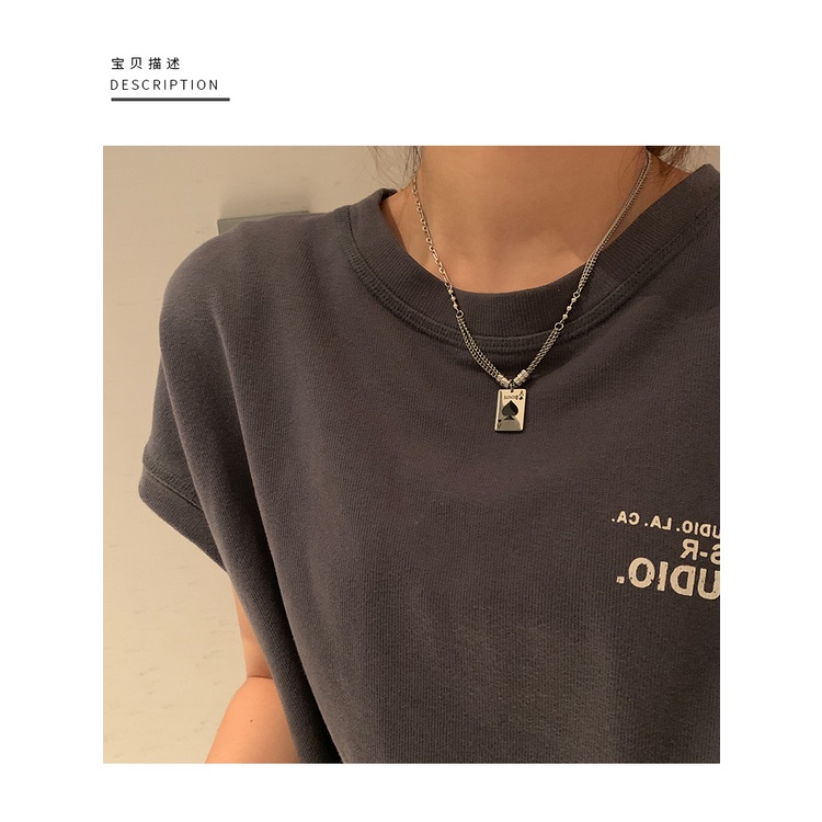 Vòng cổ Mặt Thẻ Bài Phong Cách Hip Hop Cổ Điển