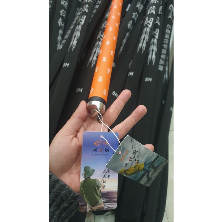 Cần câu tay Bạch Thiên Kim 8H, Cần câu đơn câu đài, carbon, tặng kèm ngọn phụ, có lóng 1,2,3 thay thế
