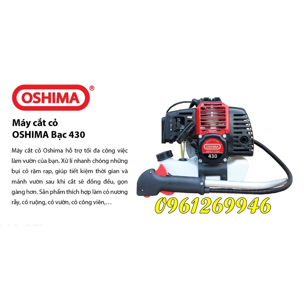 Máy cắt cỏ Oshima 430 bạc động cơ 2 thì công suất 1500W