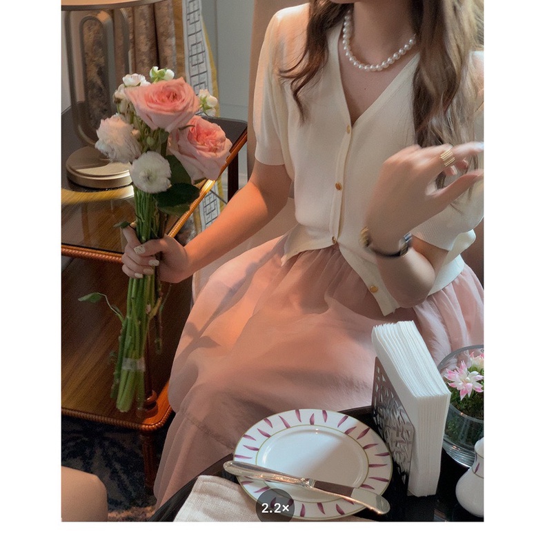 Chân váy xoè nhún li vải tơ óng Hàn Ulzzang style 🌸 Hàng Quảng Châu