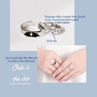 Nhẫn bạc Chiếc ô che chở - Nhẫn bạc cặp đôi - Mẩu chuyện tình của tôi