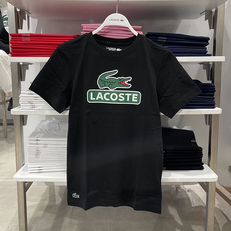 Áo Thun Cotton Ngắn Tay Cổ Tròn In Logo Lacoste Thời Trang Thể Thao Cho Nam