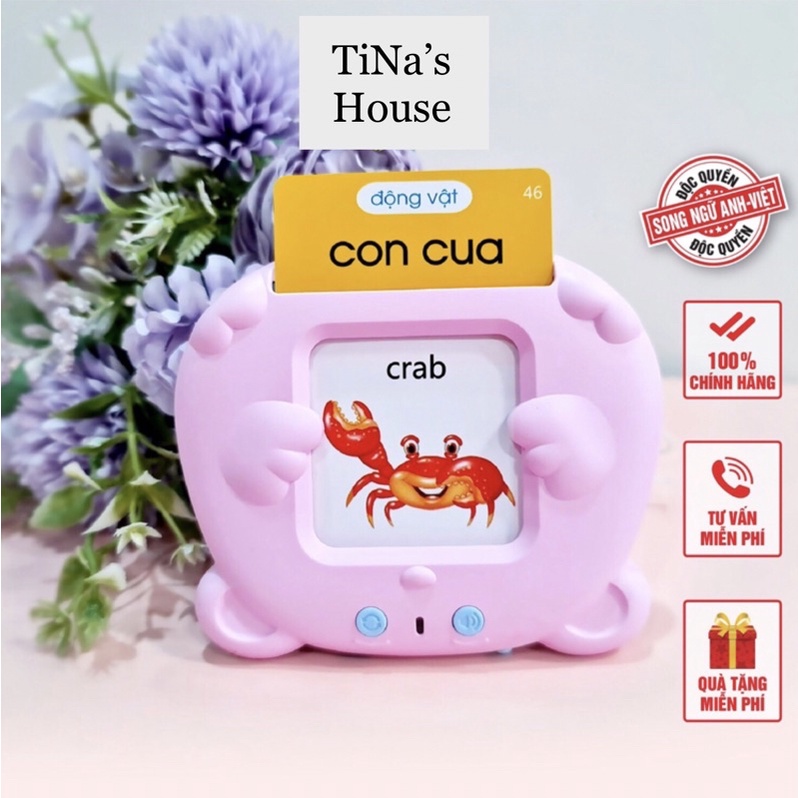 Máy đọc thẻ FlashCard song ngữ Anh Việt cho bé - TiNa’s House
