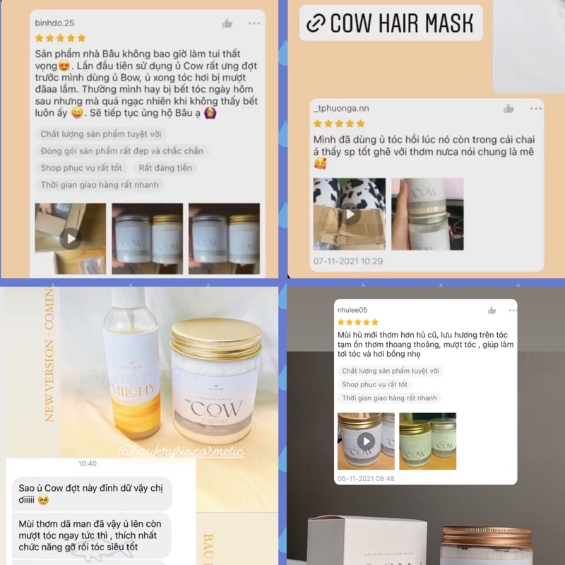 COW Ultra-nourishing Hair Mask - Ủ Tóc Sữa Bò