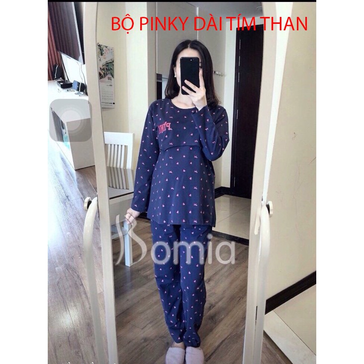 Bộ bầu mặc trước và sau sinh PINK đẹp, chất mềm mịn thoáng mát, tiện cho bé ti