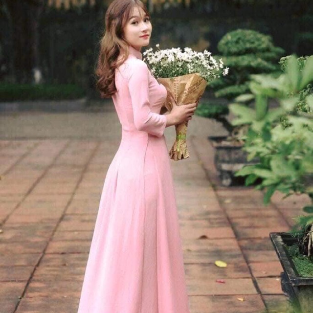 Áo hồng 4 tà kèm quần