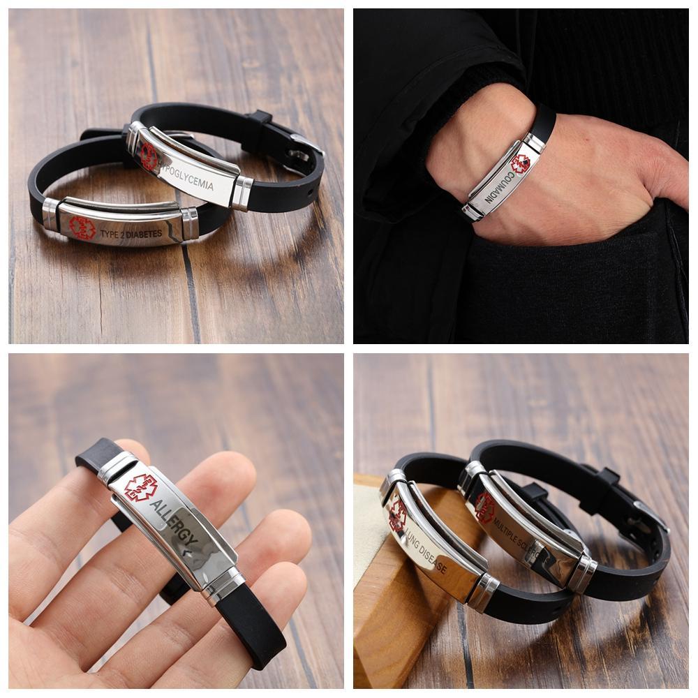 Vòng Đeo Tay Cảnh Báo Khẩn Cấp Bằng Silicone 17 Kiểu