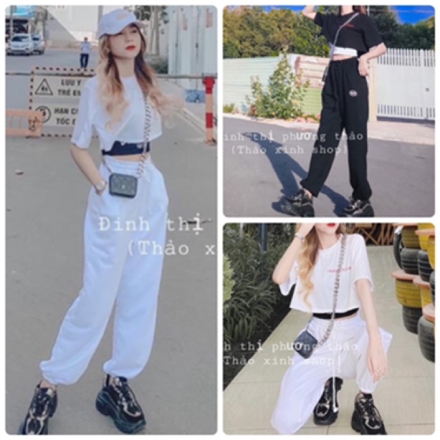 SET ÁO CROP KÈM QUẦN JOGGER