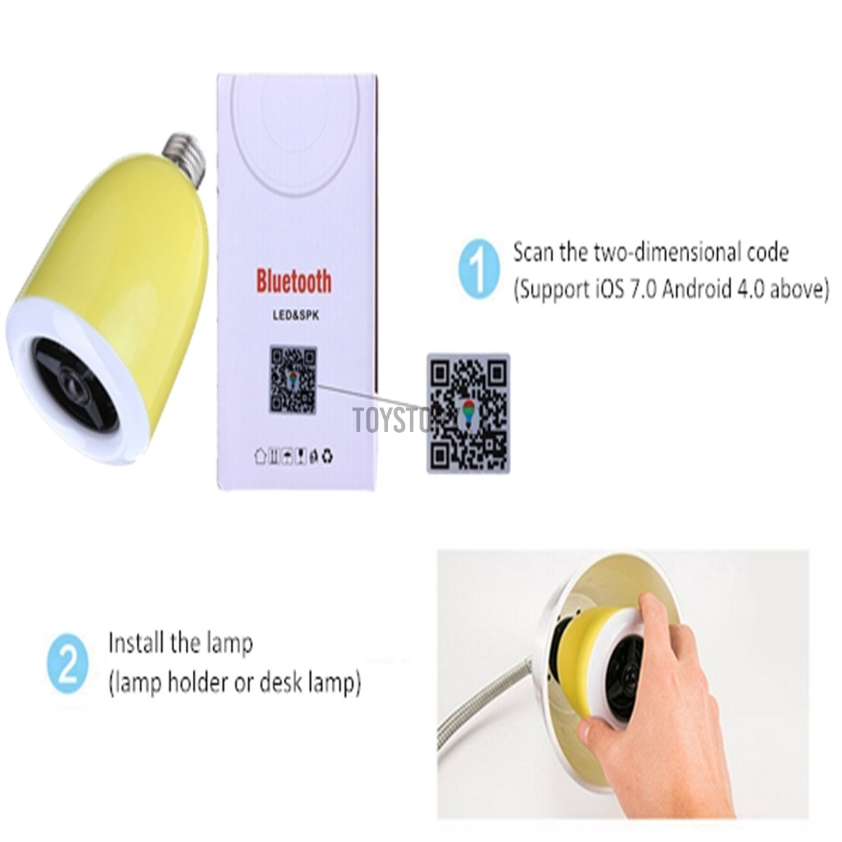 Bóng Đèn Led E27 Rgb Kết Nối Bluetooth 4.0 Cho Ios Android