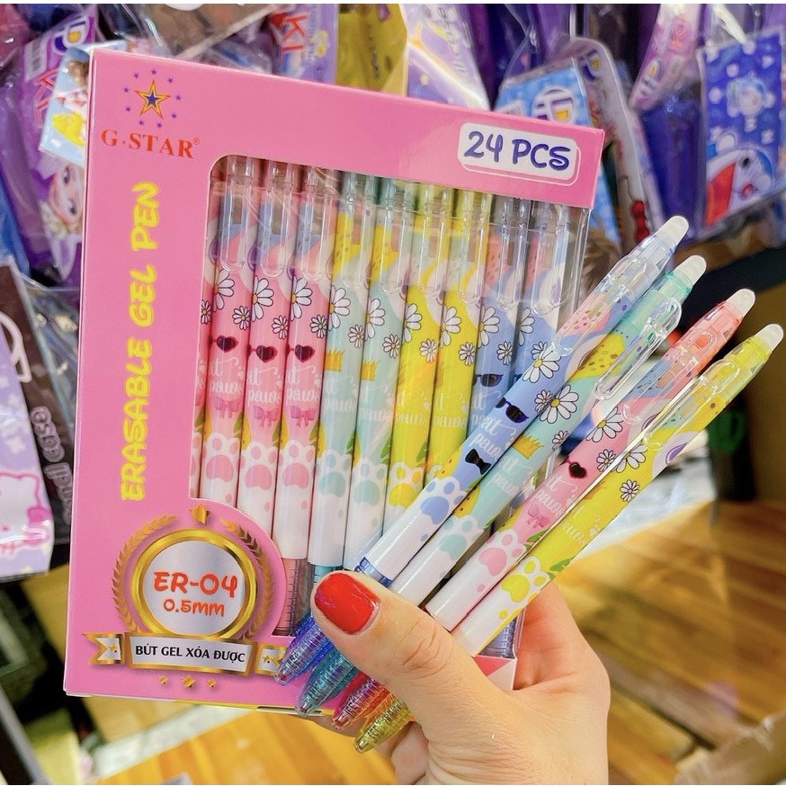 Set 4 cây bút gel bấm xoá được ER 04 loại tốt mực nhiều