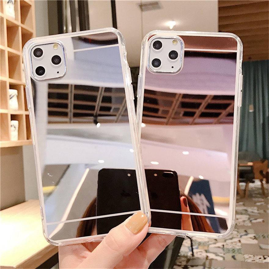 👏Ready Stock🎀 iPhone 13 12 11 Pro Max SE2020 X XR Xs Max 8 7 6 6s Plus Ốp điện thoại tráng gương sang trọng cho