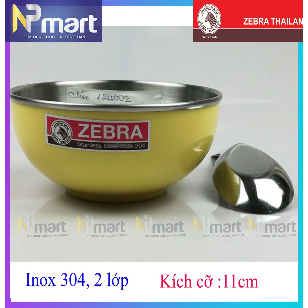 CHÉN INOX ZEBRA HAI LỚP 11CM - 124002