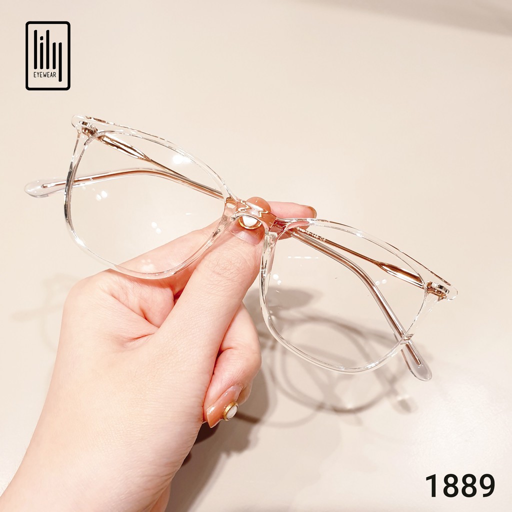 Gọng kính cận nam nữ LILYEYEWEAR mắt vuông , chất liệu nhựa thanh mảnh nhẹ nhàng dễ đeo 1889