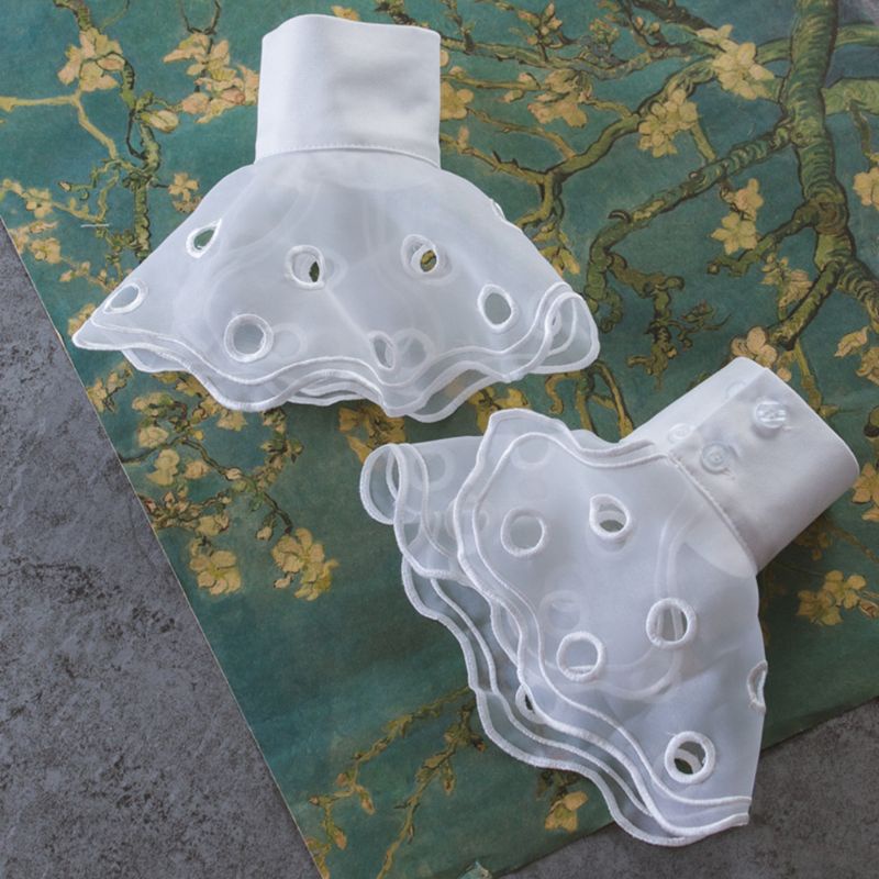 Ống Tay Áo Giả Nhiều Lớp Xếp Ly Thời Trang Có Thể Tháo Rời Cho Nữ