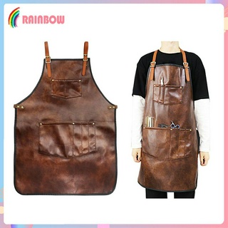 [Hahaha1] Tạp dề làm tóc bằng da PU chéo Tạp dề làm việc Tạp dề tạo kiểu tóc đa năng, pha chế, tạp dề máy chủ
