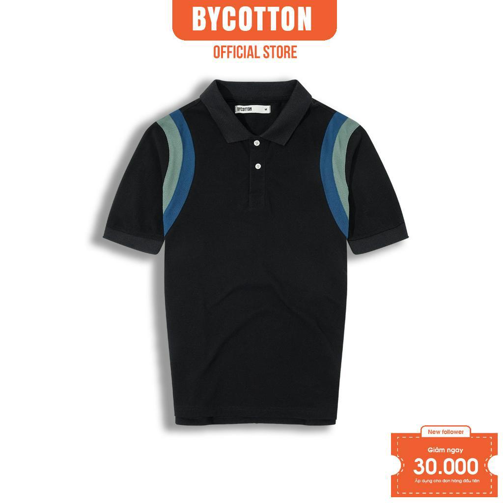 Áo Thun Polo Nam Cổ Bẻ BY COTTON Black Mix Blue Polo
