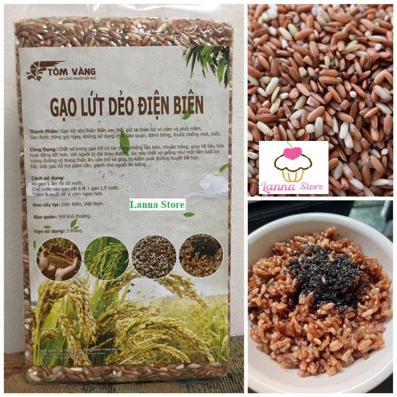 Gạo lứt đỏ Điện Biên Tôm Vàng, gạo dẻo ngon đậm vị cơm Cho Người Giảm Cân/healthy/ Eat clean - Gói 1KG