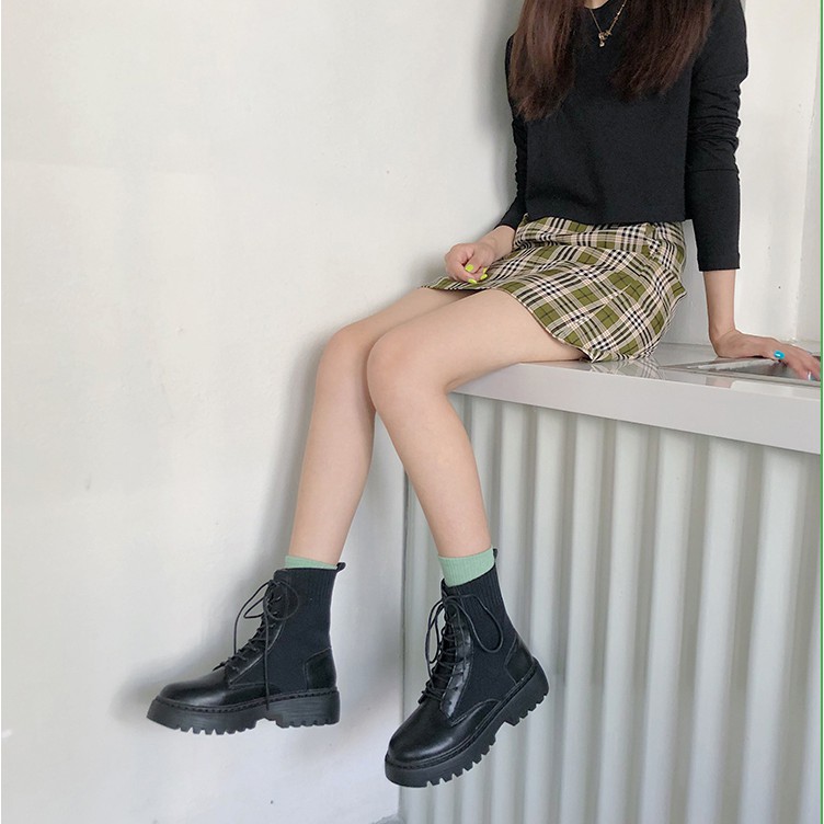 Boots da nữ basic phối chun
