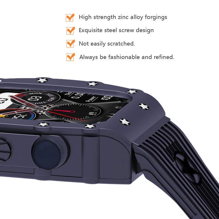 Ốp Bảo Vệ Bằng Thép Không Gỉ Sợi Carbon Sang Trọng Cho Apple Watch 8 7 6 5 4 SE 44mm 45mm
