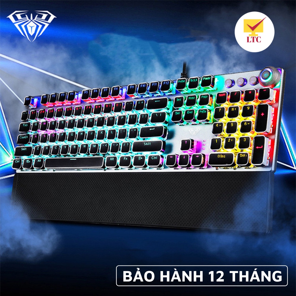 Bàn phím cơ gaming FZ508 FULL LED RGB với hơn 20 chế độ led, keyboard blue switch tặng kèm kê tay cho máy tính laptop pc