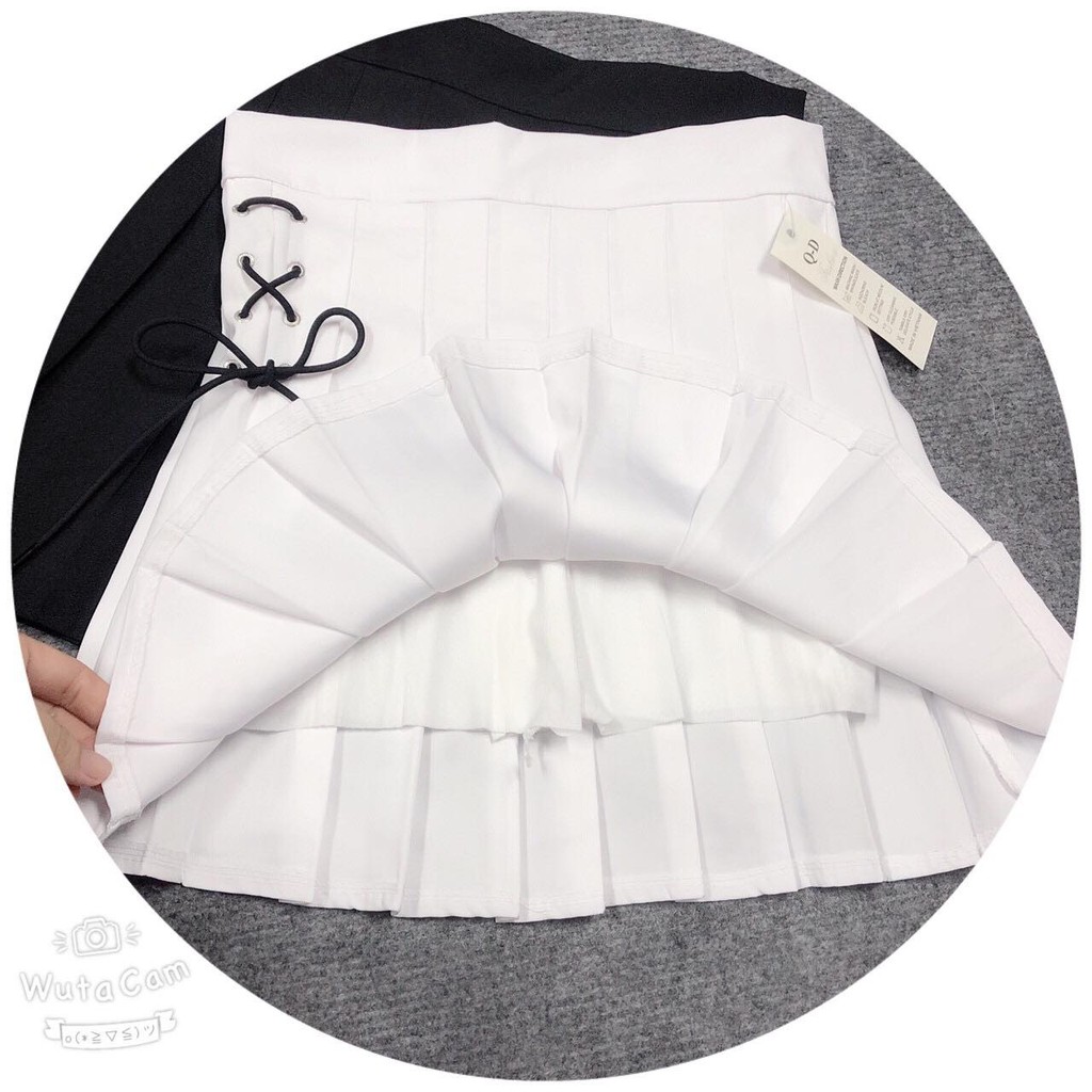 💢 Free Ship💢 Chân Váy Xếp Li Tennis Xỏ Dây 1 Bên Hông Trẻ Trung Chất Kaki Dày Dặn Tôn Dáng -C30 | BigBuy360 - bigbuy360.vn