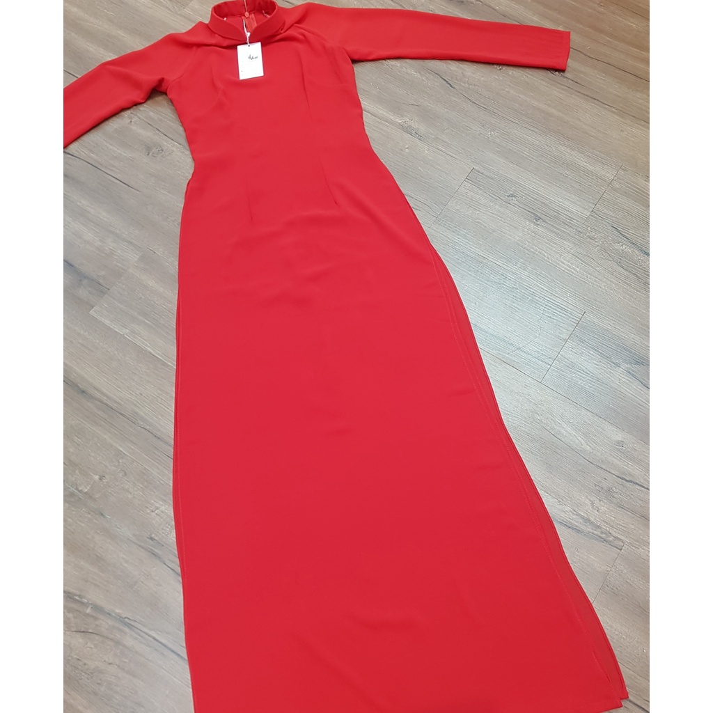 Áo Dài Truyền Thống Chifon 4 Tà Màu Đỏ- Ao Dài Min | BigBuy360 - bigbuy360.vn