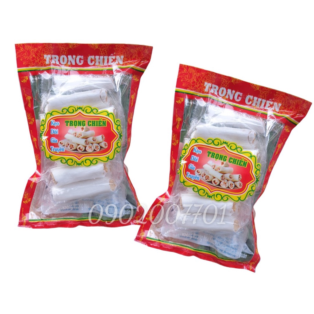 Combo 2 Túi Kẹo dồi lạc vừng Trọng Chiến Đặc sản Thái Bình - Kẹo Kéo Giòn Ngon - Đồ ăn vặt