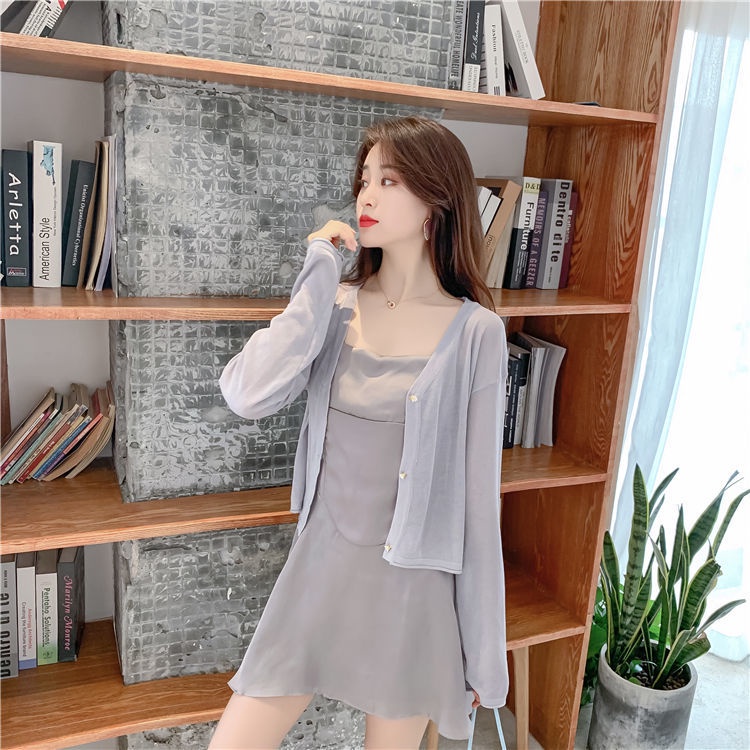 Áo Khoác cardigan Dệt Kim Mỏng Dáng Ngắn Chống Nắng Thời Trang Mùa Hè Cho Nữ