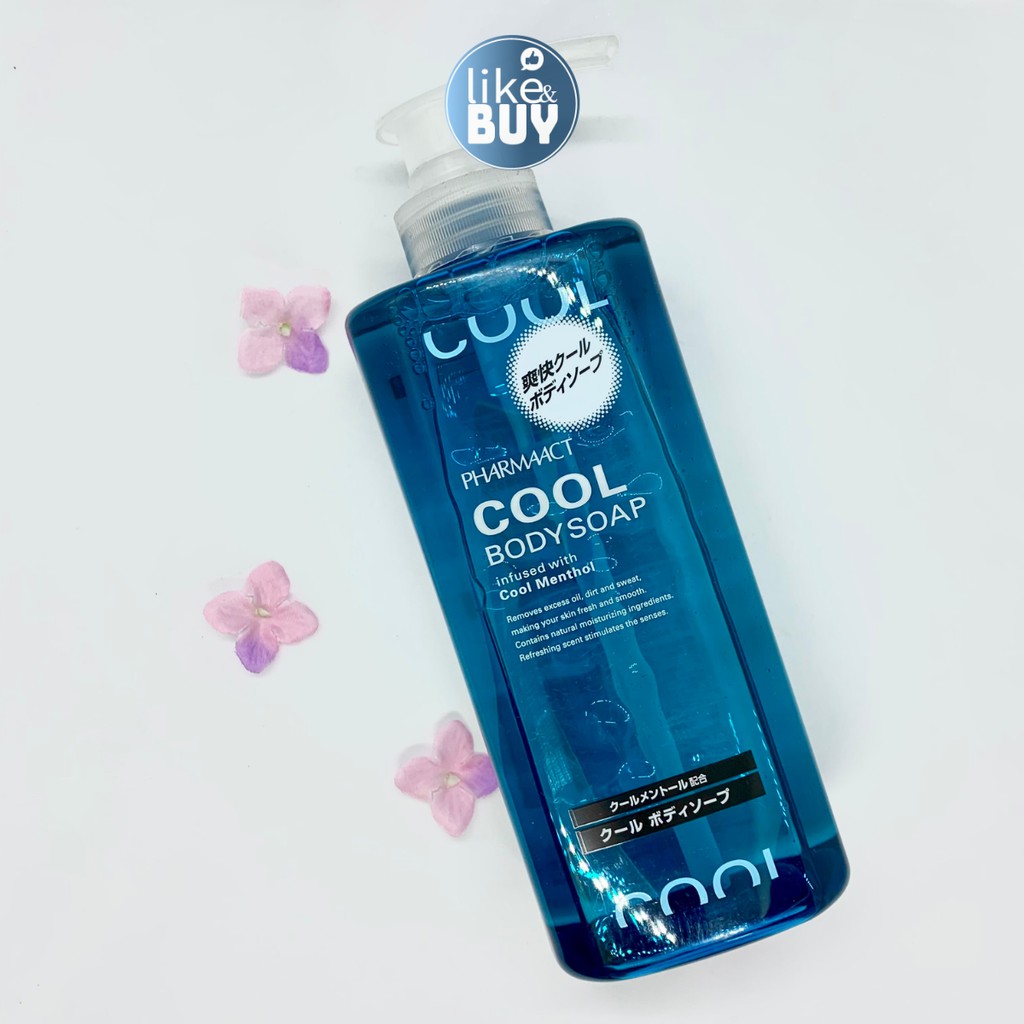 Sữa tắm cho nam Cool Body Soap Pharmaact mùi thơm lưu hương lâu 600ml - hàng nội địa Nhật