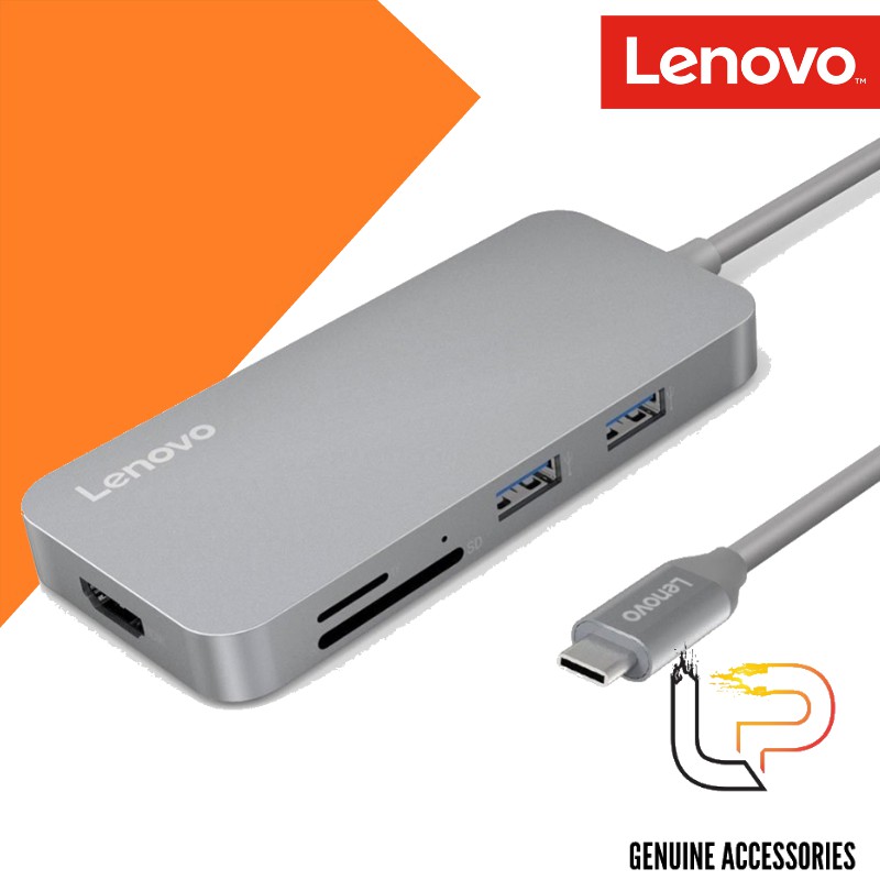 BỘ CHUYỂN TYPE-C RA 2 USB 3.0 + USB 2.0 + HDMI + TF + SD LENOVO C107SL - C107GY