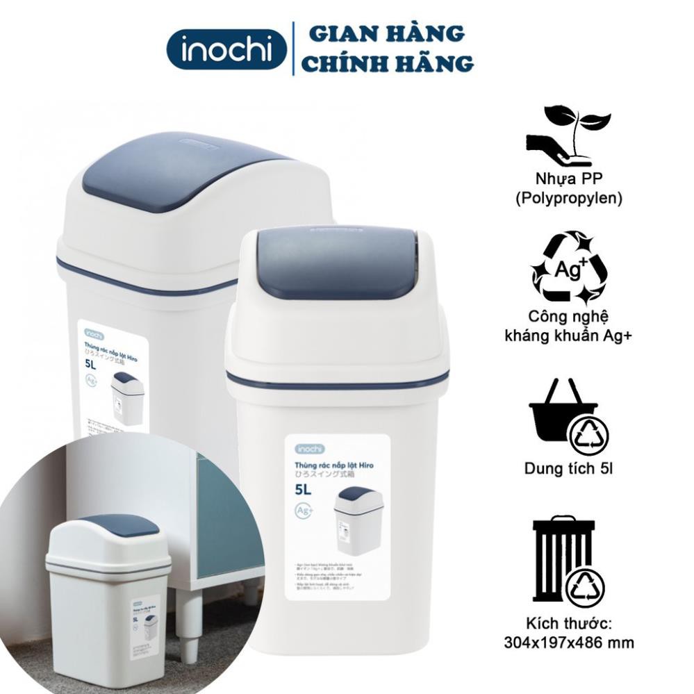 Thùng rác nắp lật Inochi 5L siêu xinh
