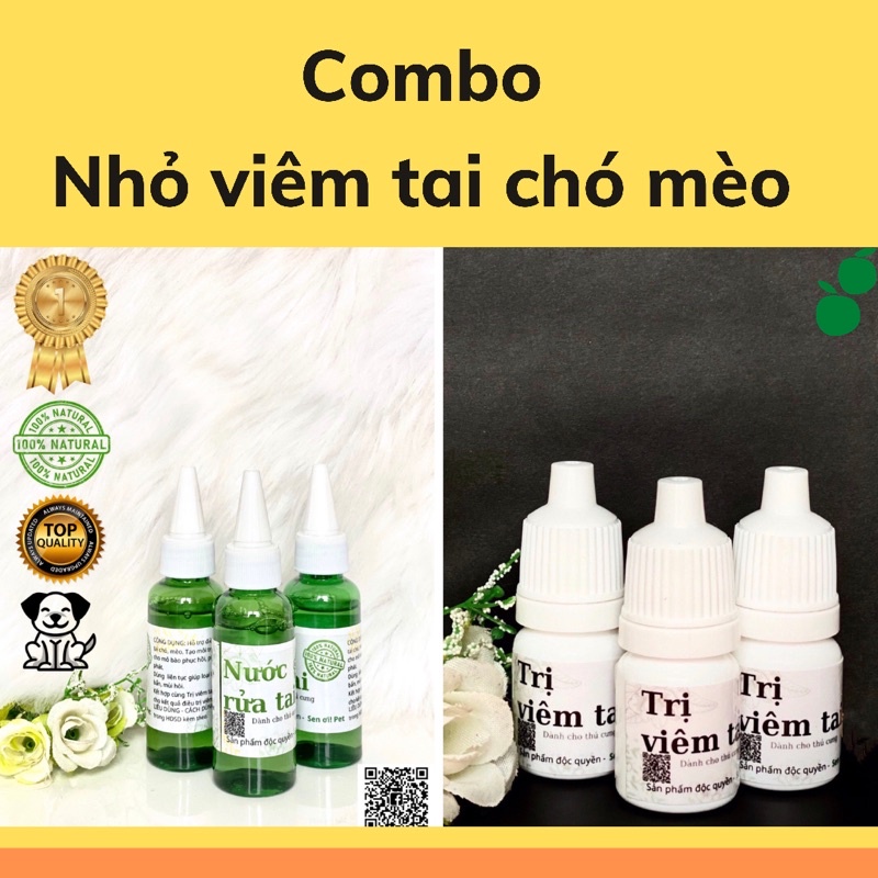 Combo Nhỏ viêm tai chó mèo