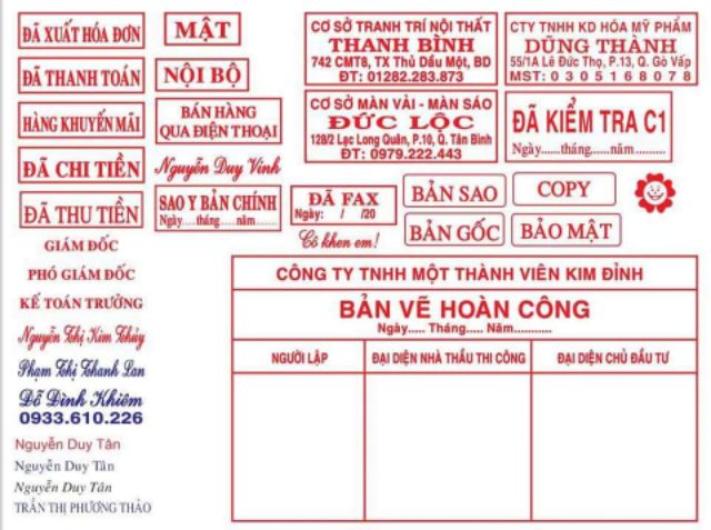Khắc dấu theo yêu cầu mặt dấu 22mm× 57mm. Không giới hạn nội dung số dòng.