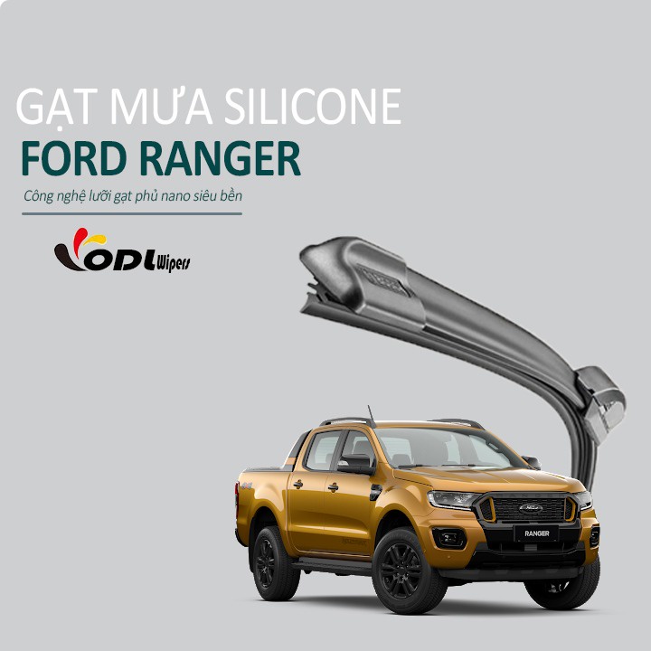 Gạt Mưa Xe Ford Ranger Gạt Mưa Thân Mềm Lưỡi Silicone Phủ Nano Siêu Sạch