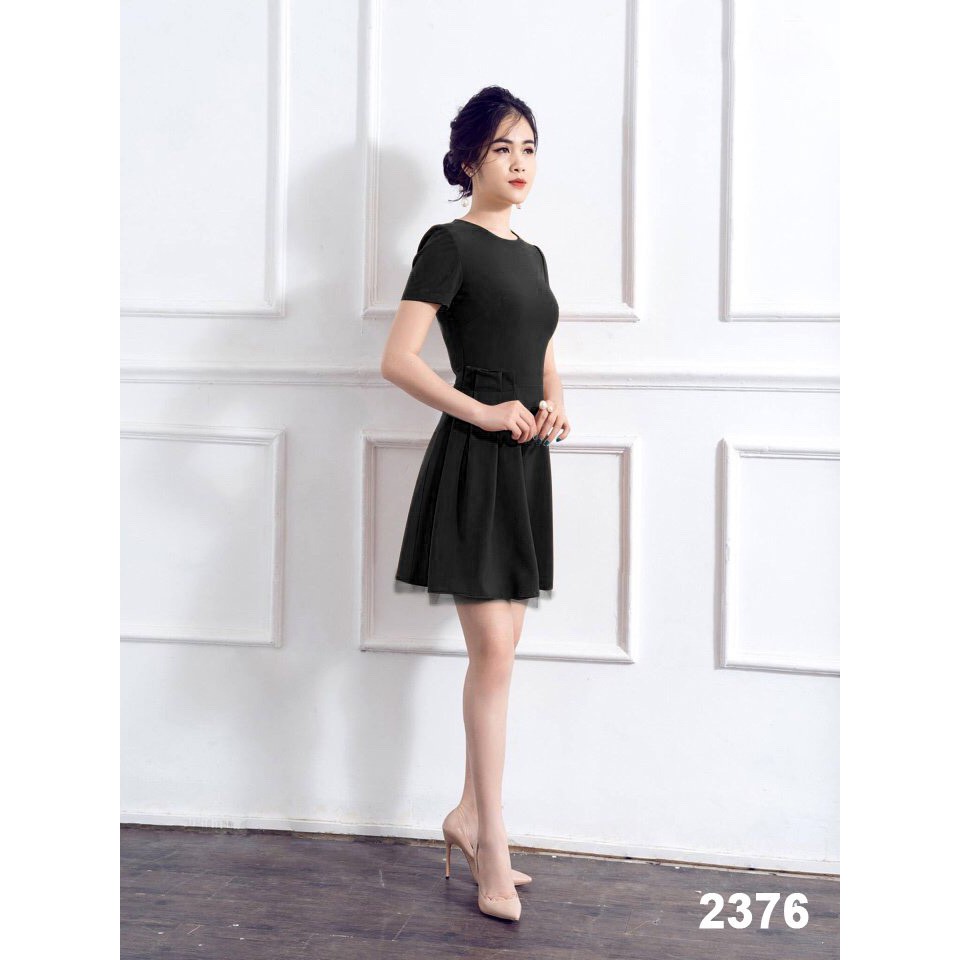 Đầm xòe tay con phối lưới 2376