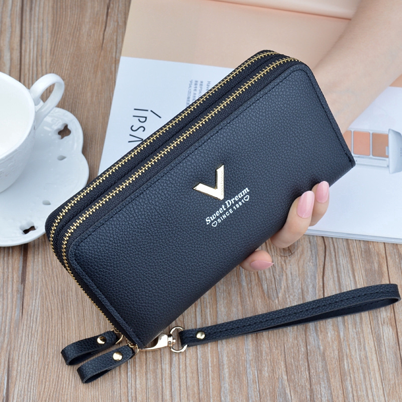 Ví nữ cầm tay sức chứa lớn có dây khóa kéo thiết kế gấp đôi#2000 | BigBuy360 - bigbuy360.vn
