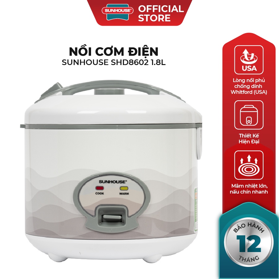 Nồi cơm điện SUNHOUSE 1.8L SHD8602