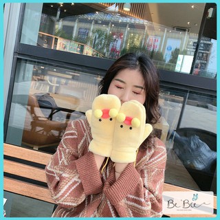 Bao tay mùa đông hình vịt, Găng tay mùa đông lót lông siêu ấm BeBie - BP008