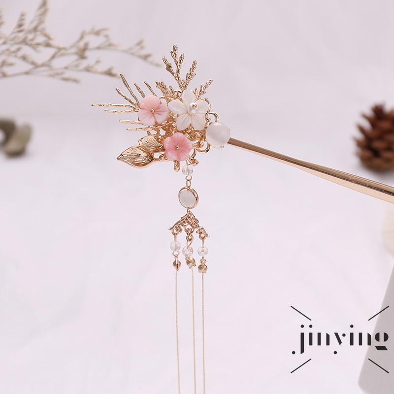 GETNOIVAS Trâm cài tóc phối núm tua kiểu cổ điển thời trang cho nữ