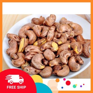 Hạt điều rang muối vỏ lụa nguyên hạt hộp 500gr