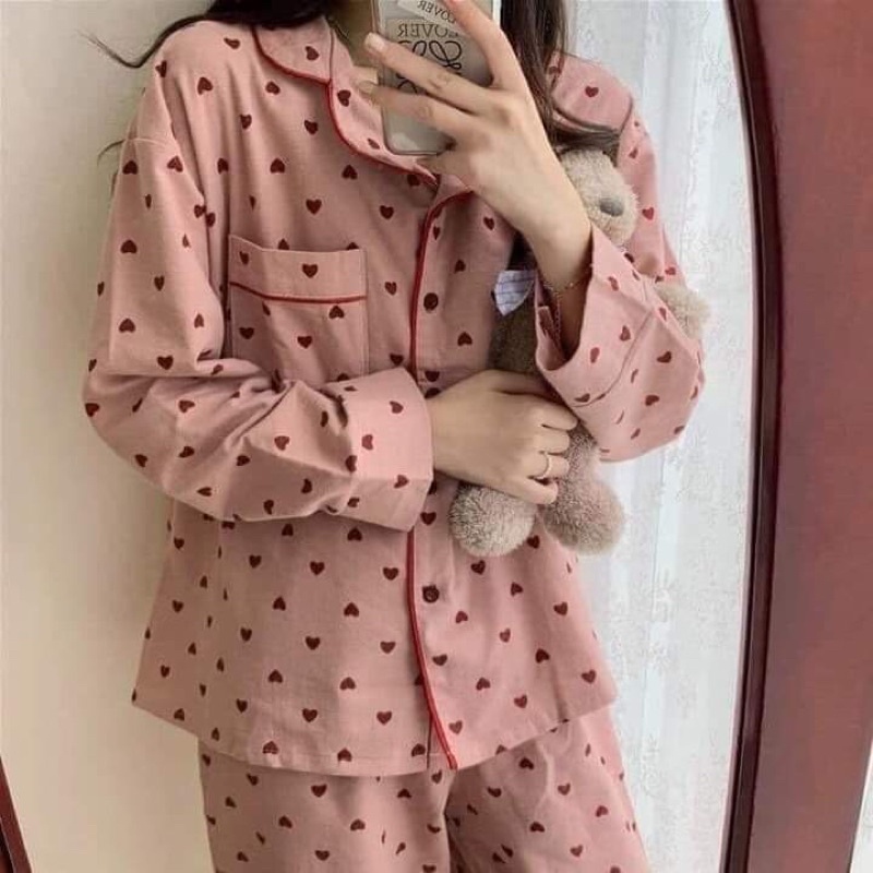 Bộ ngủ dài tay cotton tơ sữa | BigBuy360 - bigbuy360.vn