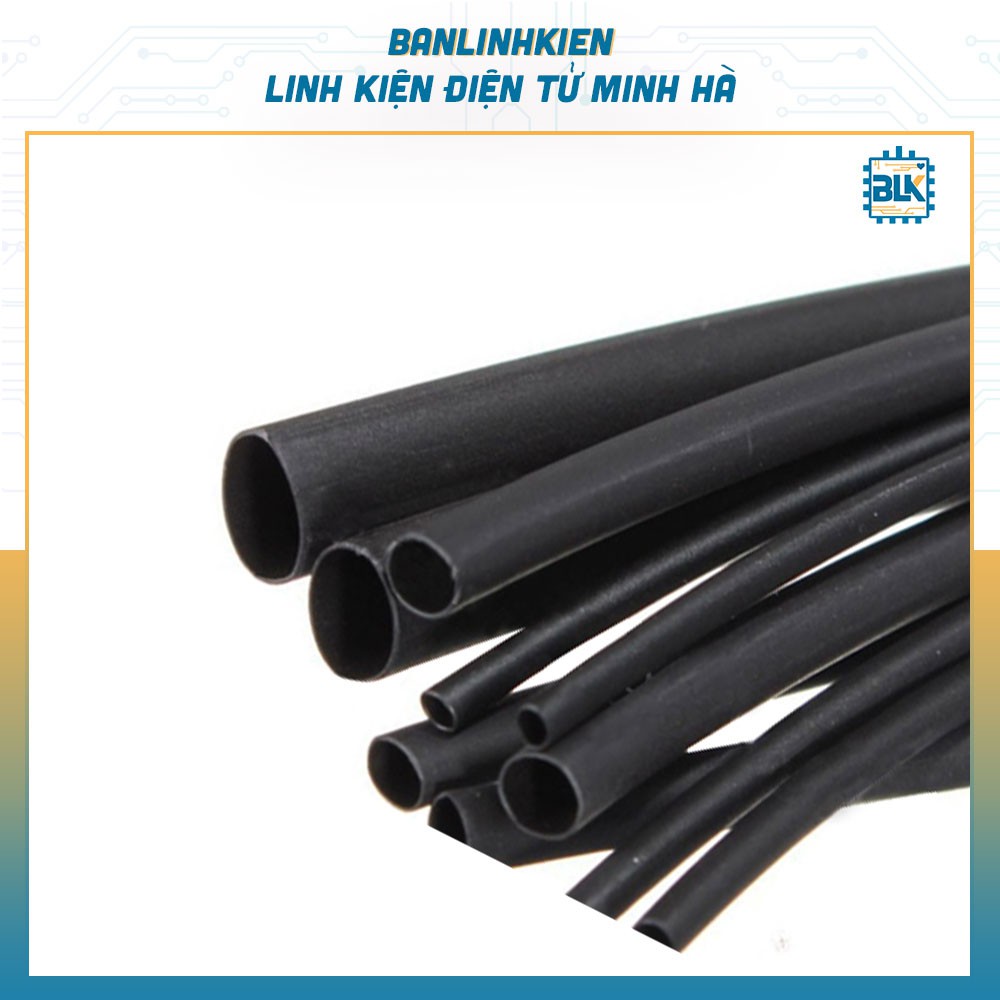 Dây Co Nhiệt (Gen Co Nhiệt) Phi 8 Đen 1 Mét
