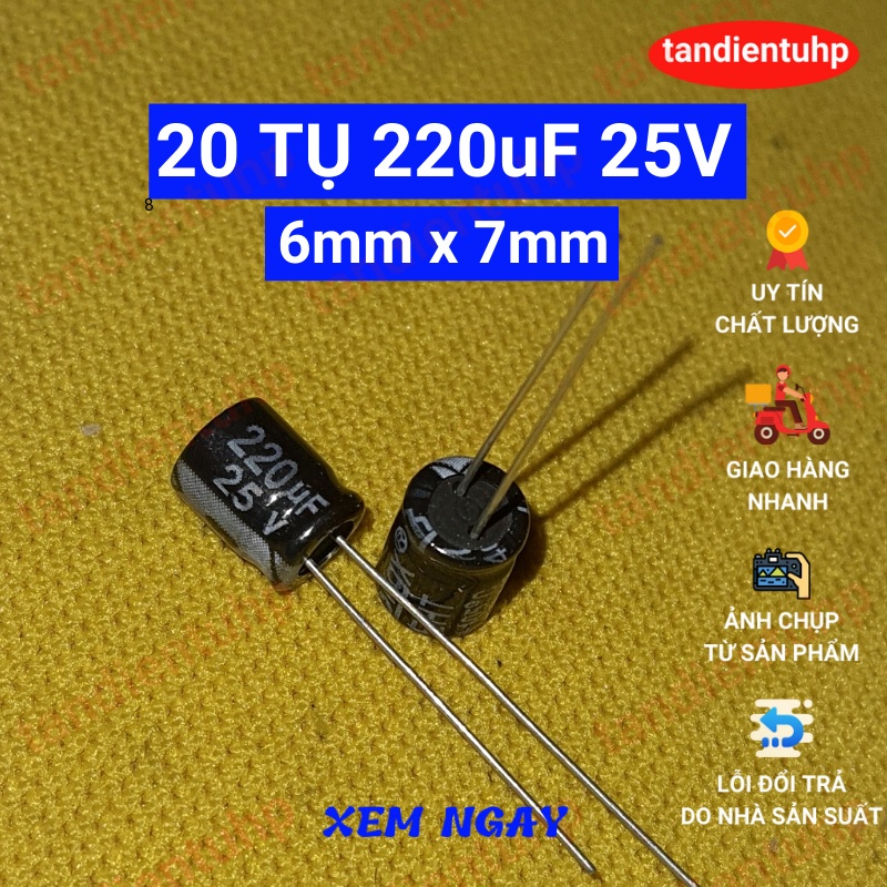 Tụ hóa - Tụ phân cực các trị số : 100uF, 220uF, 330uF, 470uF, 1000uF, 2200uF, 3300uF, 4700uF điện áp 25V hàng mới.