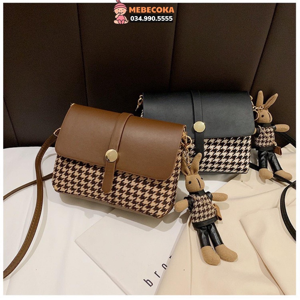 Túi xách nữ công sở, Túi đeo chéo Quảng Châu da kẻ sọc cao cấp, sang trọng, thời trang đẳng cấp COKABAG