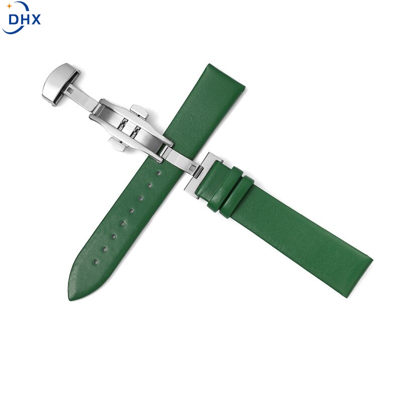 Dây đeo đồng hồ bằng da bò siêu mỏng kích thước 10-22mm 20mm