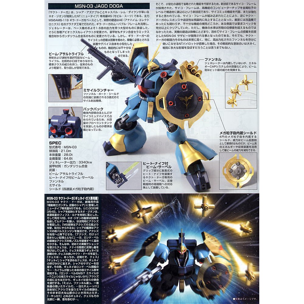 Mô hình lắm ráp Gundam HGUC JAGD DOGA (GYUNEI)